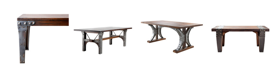 Rustic Industrial Coffee Tables - Set of Four Views