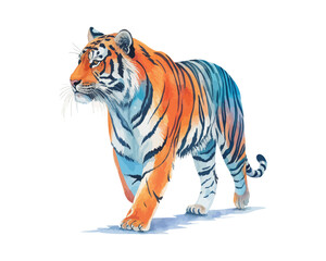 watercolor Tiger vector illustration isolated on white background