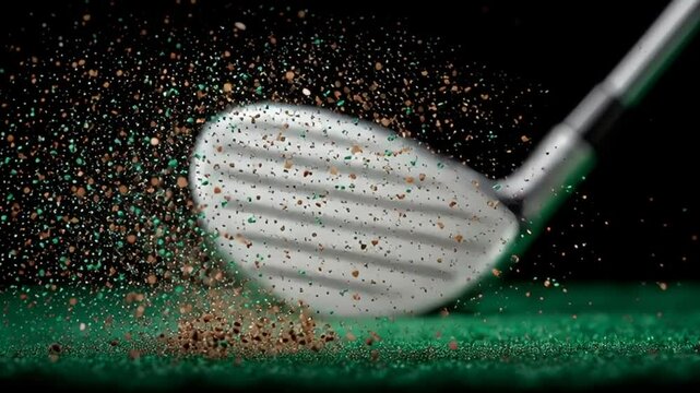 Golf Ball Sand Trap Shot Closeup.