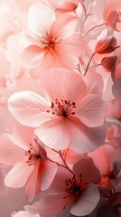 Delicate cherry blossoms blooming softly in a serene garden during springtime