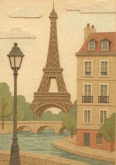 Obraz premium Vintage Parisian paper art