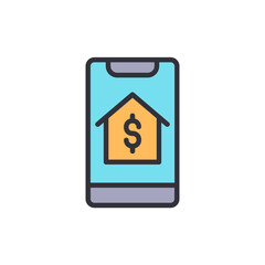 Online Real Estate Investment Concept With Smart Phone Display Illustration