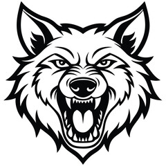 Angry wolf head graphic