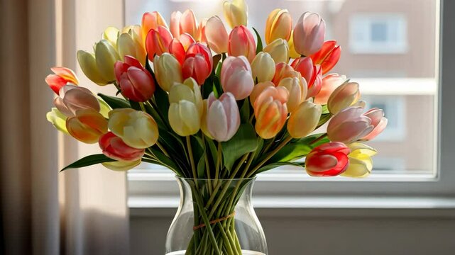 bouquet of flowers. Concept of surprise, present, compliment