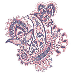 Damask Paisley Floral isolated vector ornament