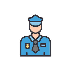 Stylized Officer Illustration Symbolizing Law Enforcement And Security