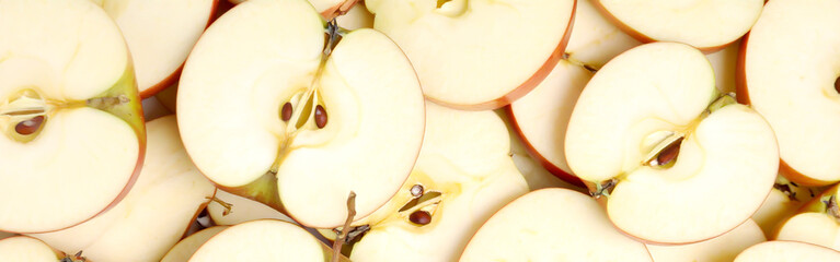 Apfel aufgeschnitten, Hintergrund 