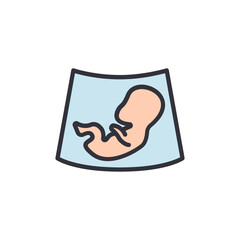 Prenatal Sonogram Imagery Displaying Fetal Development Scan Illustration