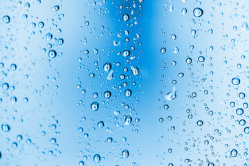 close-up raindrops on window glass