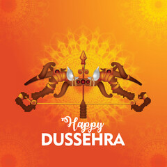 Happy dussehra design concept card