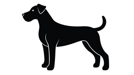 Majestic Black Dog Silhouette Canine Vector Illustration