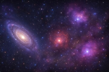 Naklejka premium Vibrant cosmic galaxy with stars.