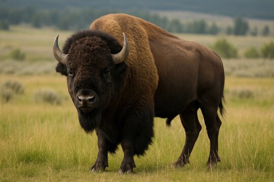 Majestic bison in natural habitat.