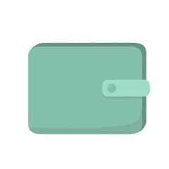 Flat Vector Illustration of a Closed Wallet Icon in Green Tones