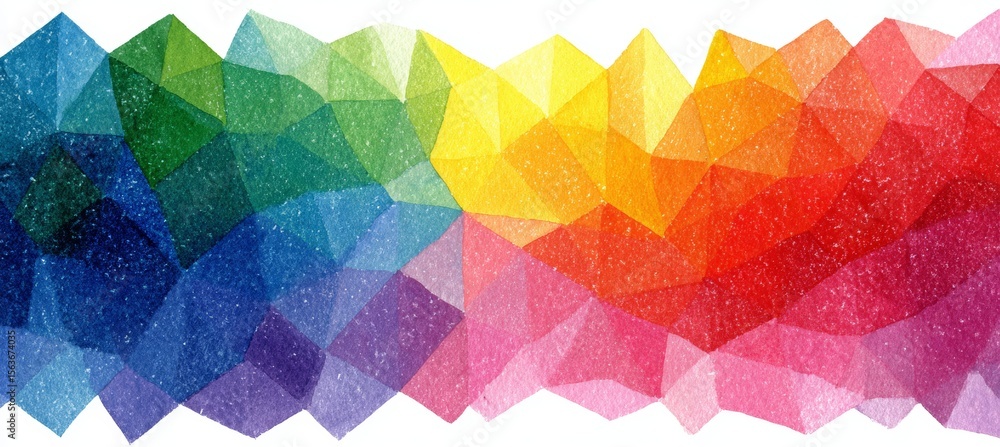 Poster abstract colorful polygonal geometry pattern background. generative ai technology.