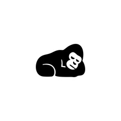 Simple black silhouette of a sleeping gorilla © Ipmawan