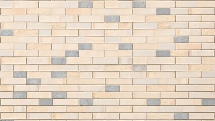 Fototapeta premium Beige and Gray Brick Wall Texture Seamless Pattern Background
