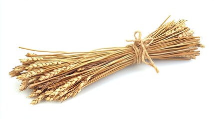 Dried wheat bundle tied with twine.