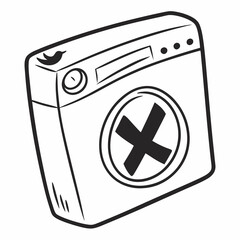 X (Twitter) Icon Vector – Generative AI & Linocut Silhouette Style Design