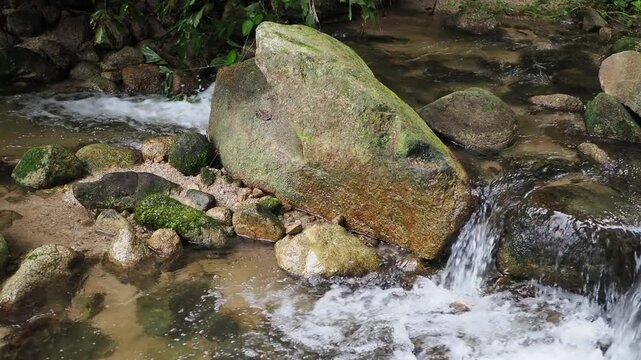 Waterfall 357 in the deep forest of Sai Rom Yen National Park