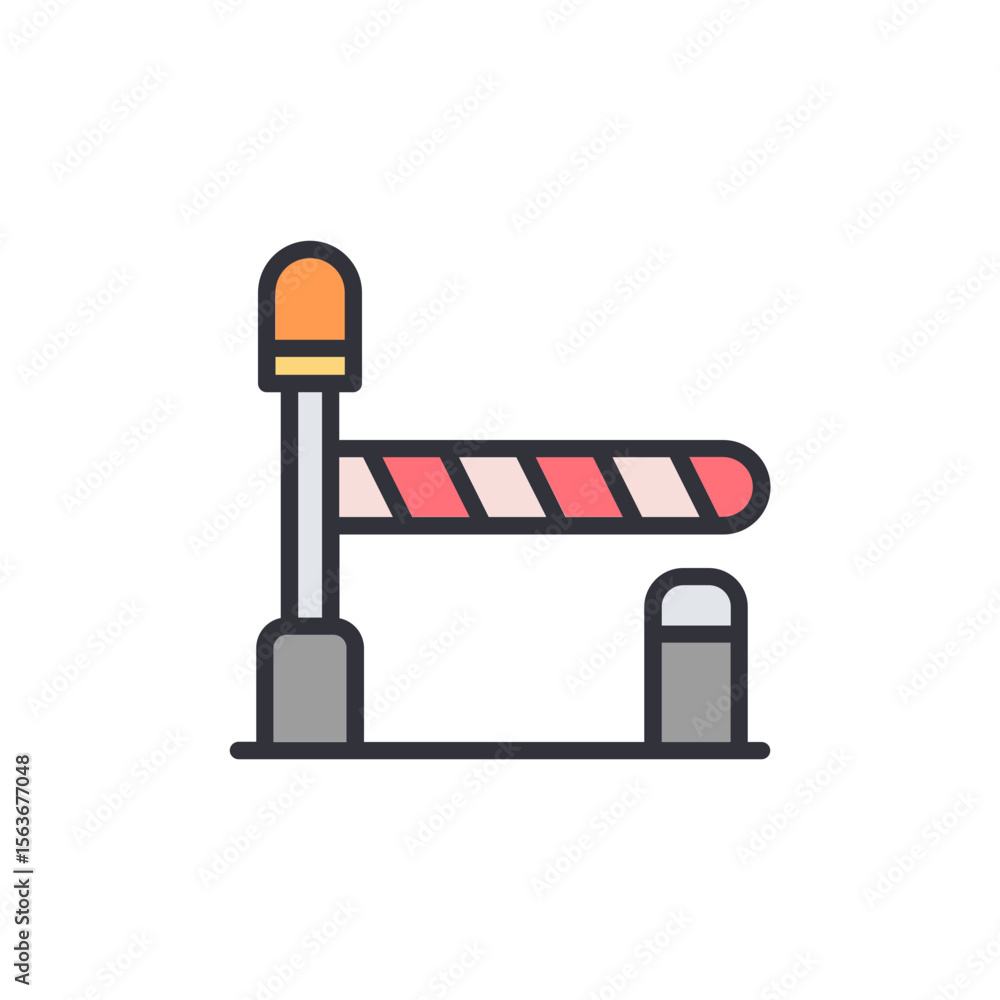 Poster stylized barrier gate symbolizing restricted entry access control system