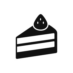 ショートケーキのシルエットアイコン｜Shortcake Silhouette Icon