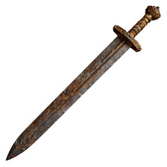 Antique Viking Sword, isolated on transparent background