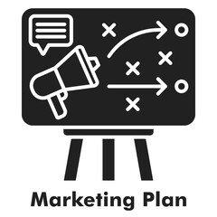 Marketing Plan Icon - Glyph Style