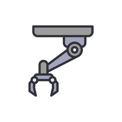 Stylized Robotic Arm Illustration Depicting Automation And Precision