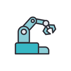 Stylized Robotic Arm Illustration Symbolizing Automation and Industry