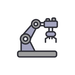 Stylized Robotic Arm Illustration For Industrial Automation Technology