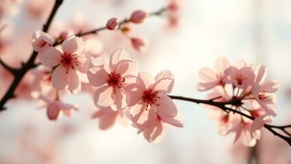 Fototapeta premium Delicate Cherry Blossom Branch AI-Generated 