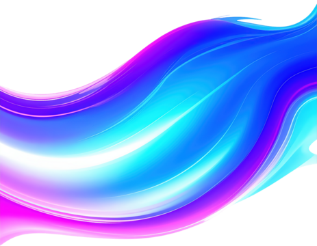 Abstract wave of vibrant colors flowing on a black background art isolated on transparent background