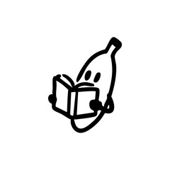 A banana character holding a book