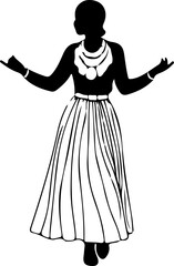 Elegant Silhouette Fashion  Women in Chic Outfits and Stylish Hats