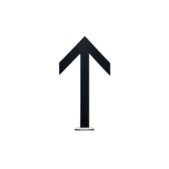 Simple bold black upward arrow symbol isolated on transparent background
