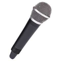 Professional Dynamic Microphone Isolated on White Background for Audio Use, isolated on transparent background.