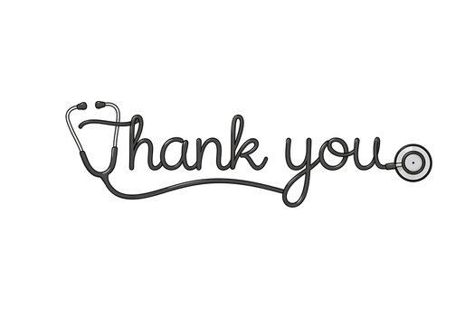 Thank you message with stethoscope illustration