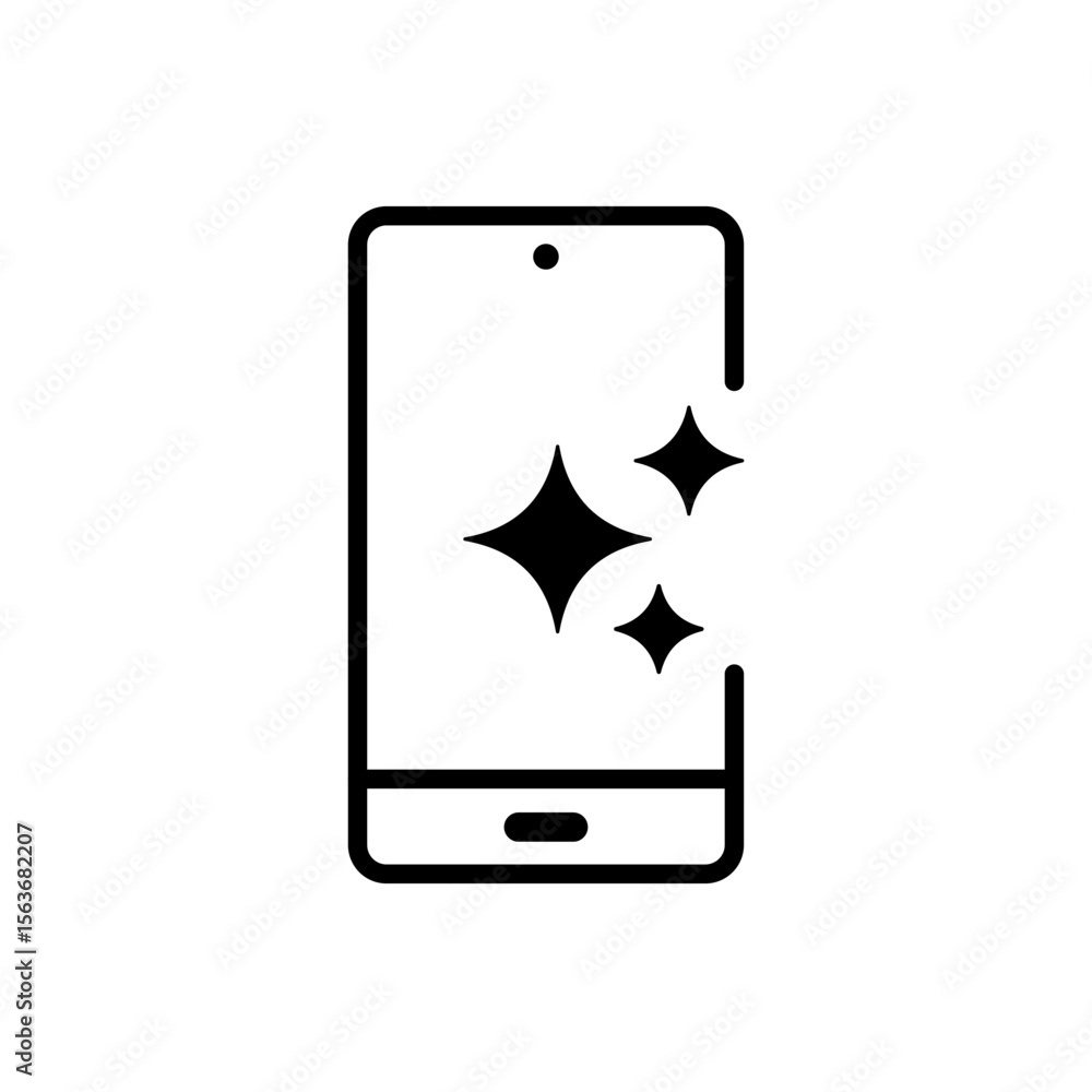Poster phone with ai. generating ai concept icon