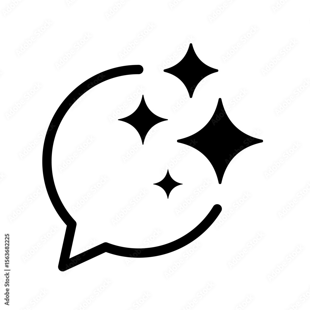 Aufkleber speect bubble with ai. generating ai concept icon
