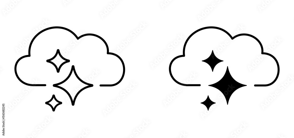 Poster cloud computing with ai. generating ai concept icon