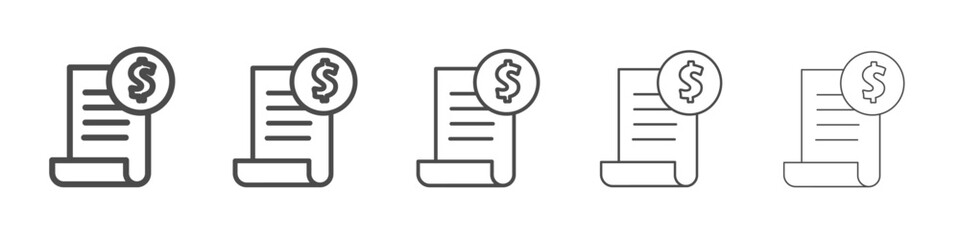 bill icon simple isolated vector sign