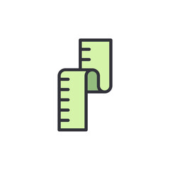 Stylized Measuring Tape Icon With Green Tones And Precise Increments