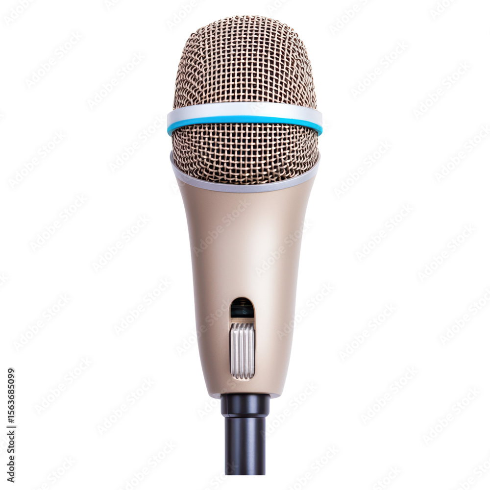 Poster professional microphone for high-quality sound recording and performance, isolated on transparent ba