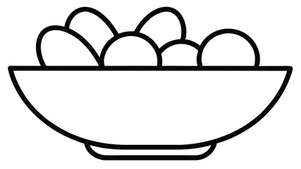 Bowl of Fruit A Simple Line Drawing Illustration