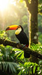 Toucan Bird Jungle Rainforest Sunrise Wildlife.