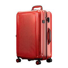 Red Rolling Suitcase, isolated on transparent background