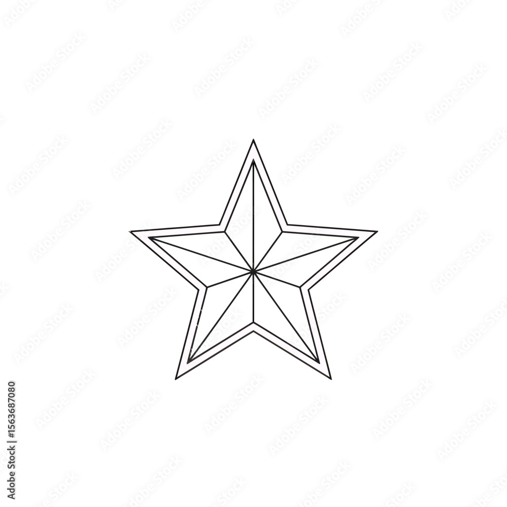 Poster minimalist geometric abstract five pointed star outline vector illustration graphic element simple m