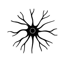 Neuron with axon icon. Editable line icons. Vector illustration.