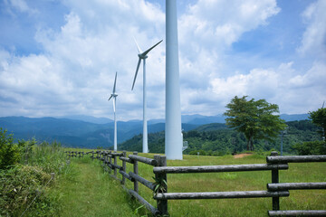 上矢作風力発電所 風の森展望台の風車